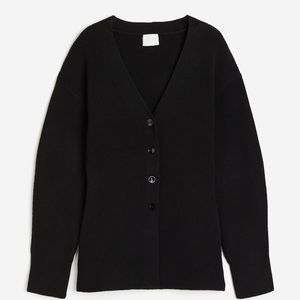 Ribbed Knit A-line Cardigan XXL